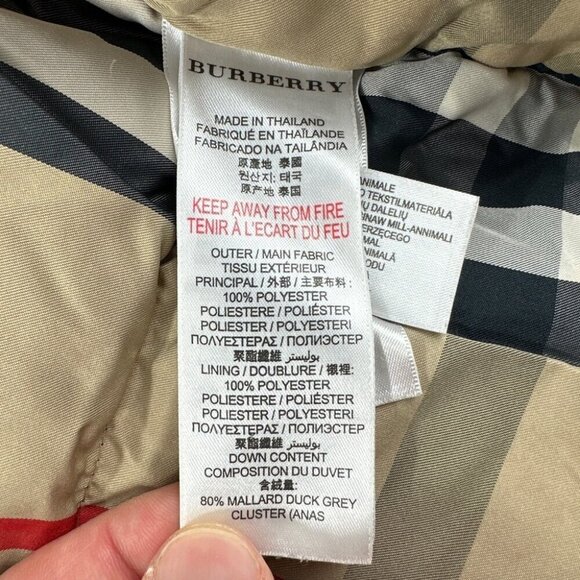 Burberry Red Down Puffer Jacket Boys Size 10 - Picture 16 of 16